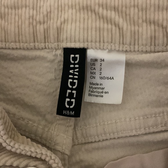 h&m corduroy tan wide leg pants - Picture 3 of 3